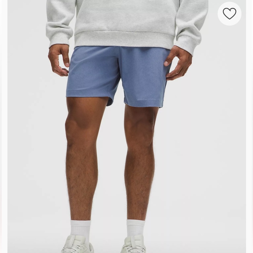 NEW! Lululemon wovenair shorts 38W in color washed denim - Picture 5 of 8